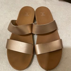 Shade & Shore Gold Double Strap Sandal